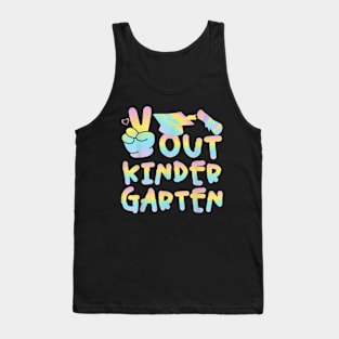 Peace Out Kindergarten Graduation Tie Dye Last Day Of School Tank Top